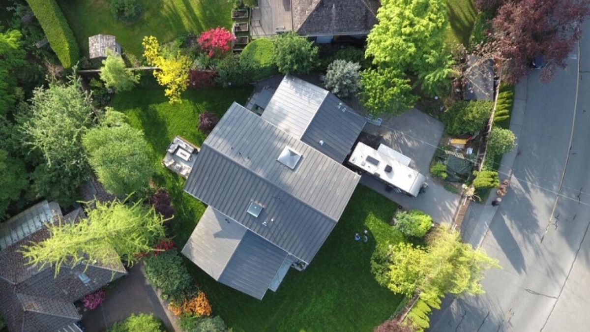Aerial drone photography of a luxury estate