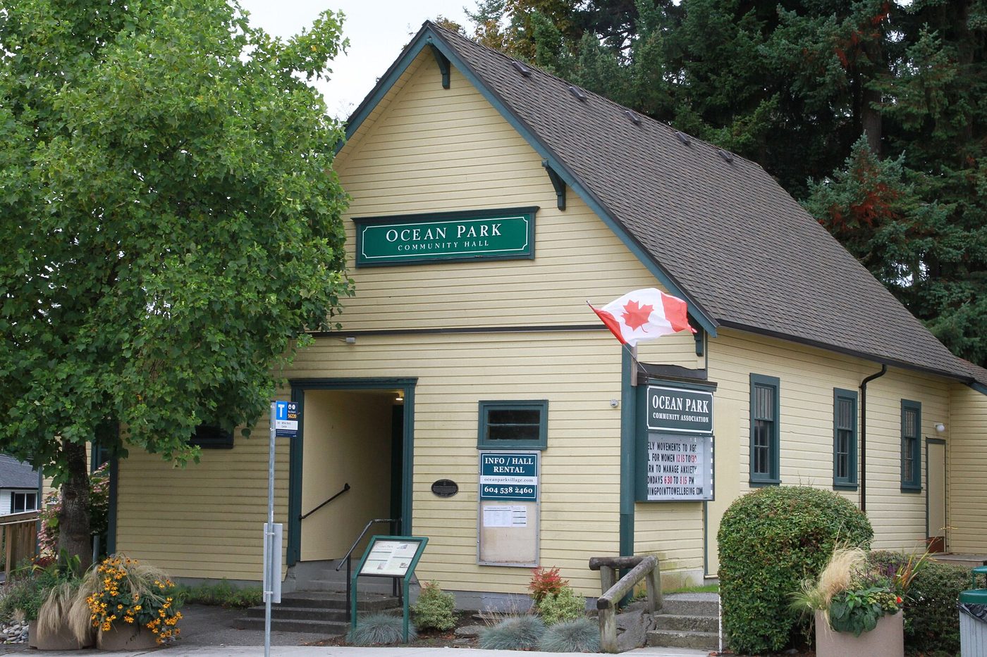 Ocean Park Community Hall in South Surrey, where Lance Brown lives and works